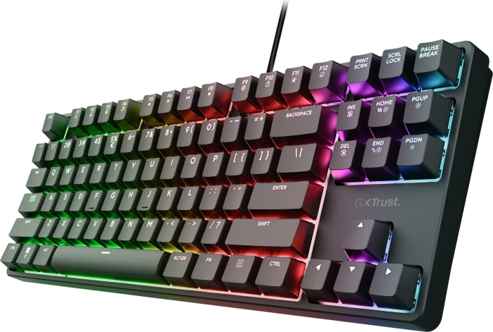 Trust Gaming GXT 864 Cada TKL, LEDs RGB, Huano BROWN, USB, US
