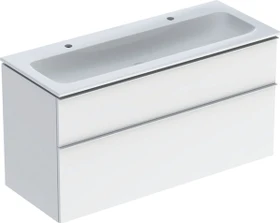Geberit iCon Set Möbelwaschtisch/Unterschrank 120cm weiß, Korpus: weiß/lackiert hochglanz, Griff: weiß/pulverbeschichtet matt