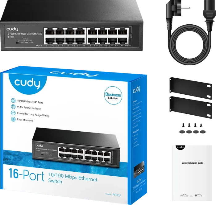 Cudy FS10 Rackmount Switch, 16x RJ-45