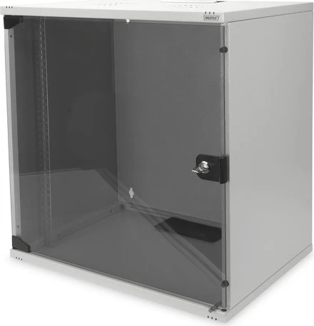 Digitus Professional SoHo-Line Wandschrank 12HE, unmontiert, Sicherheitsglastür, IP2X, grau, 400mm tief