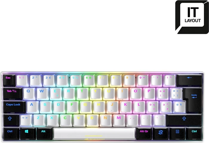 Sharkoon Skiller SGK50 S4, White, LEDs RGB, hot-swap, Kailh KT BROWN, USB, IT