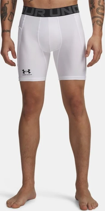 Under Armour HeatGear Armour Laufhose kurz weiß/schwarz (Herren)