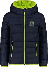 CMP Boy's Hooded Color Block Padded Jacke schwarz/blau (Junior)