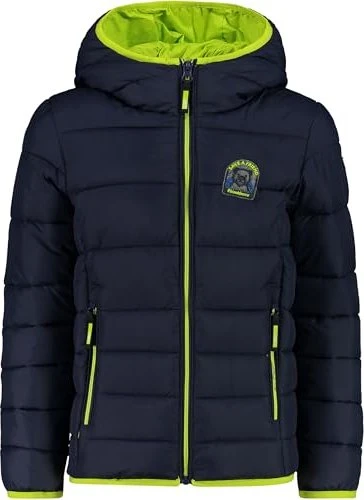 CMP Boy's Hooded Color Block Padded Jacke schwarz/blau (Junior)