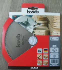 kwb B69 Kreissägeblatt 100Z, 190x1.4x30mm, 1 Stück