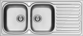 Pyramis Amaltia 2B 1D 116x50 Einbau Becken rechts edelstahl poliert