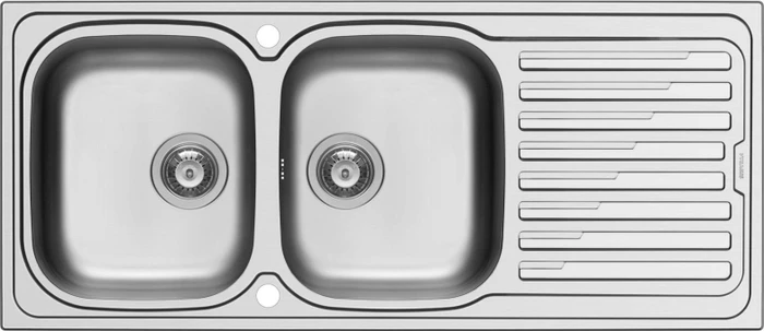 Pyramis Amaltia 2B 1D 116x50 Einbau Becken rechts edelstahl poliert