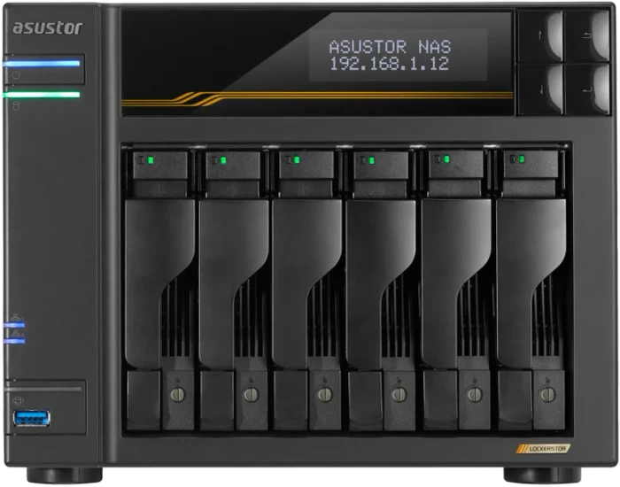 Asustor Lockerstor 6 Gen3 AS6806T 100TB, 16GB RAM ECC, 2x RJ-45 10GBase-T, 2x RJ-45 5GBase-T