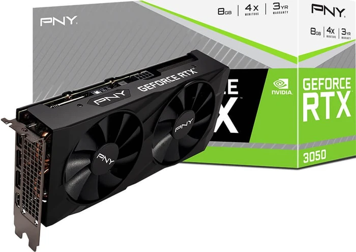 PNY GeForce RTX 3050 Verto Dual Fan, 8GB GDDR6, HDMI, 3x DP