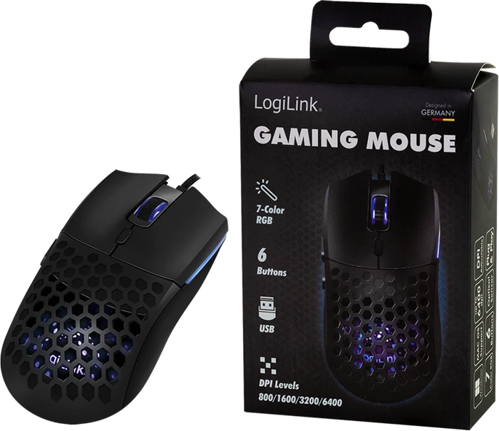LogiLink Gaming Mouse schwarz, USB