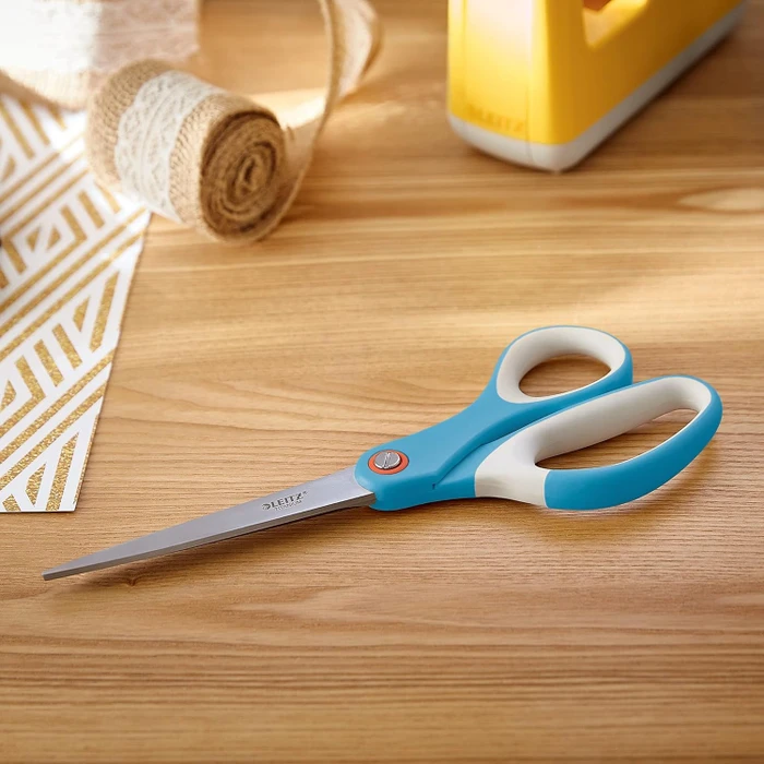 Leitz Cosy Titan Büroschere, Universalschere/Papierschere, Rechtshänder, 205mm, blau/weiß