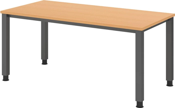 Hammerbacher Ergonomic Plus Q-Serie VQS16/6 Schreibtisch 160x80cm Buche/silber