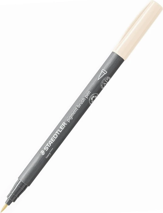Staedtler pigment brush pen 371 elfenbein, 10er-Pack