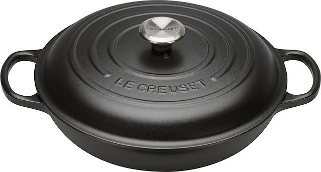 Le Creuset Gourmet-Profitopf Bräter aus Gusseisen rund 26cm 2.2l schwarz matt