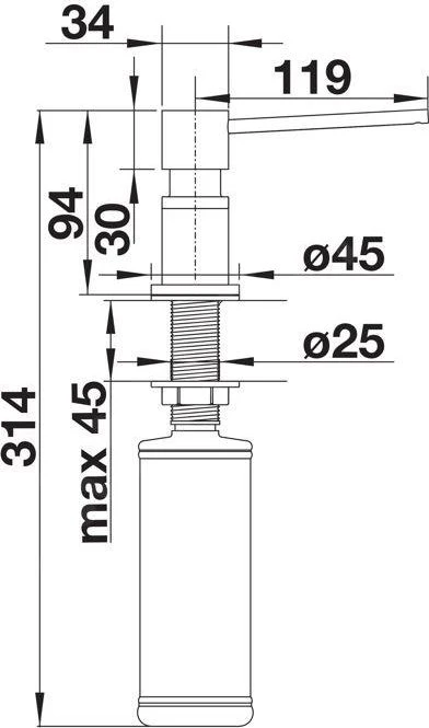 Blanco Lato Spülmittelspender 300ml vulkangrau/chrom