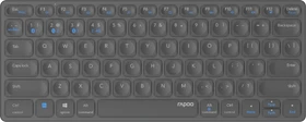 Rapoo E9600M Multi-mode Wireless Ultra-slim Keyboard dunkelgrau, USB/Bluetooth, DE
