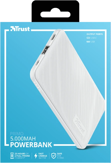 Trust Primo Ultra-thin Powerbank 5000mAh weiß