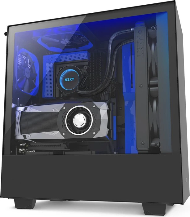 NZXT H500i schwarz/blau, Glasfenster