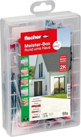 fischer Meister-Box Rund ums Haus + Schrauben Schrauben/Dübel-Sortiment inkl. Werkzeugbox, 91 Stück