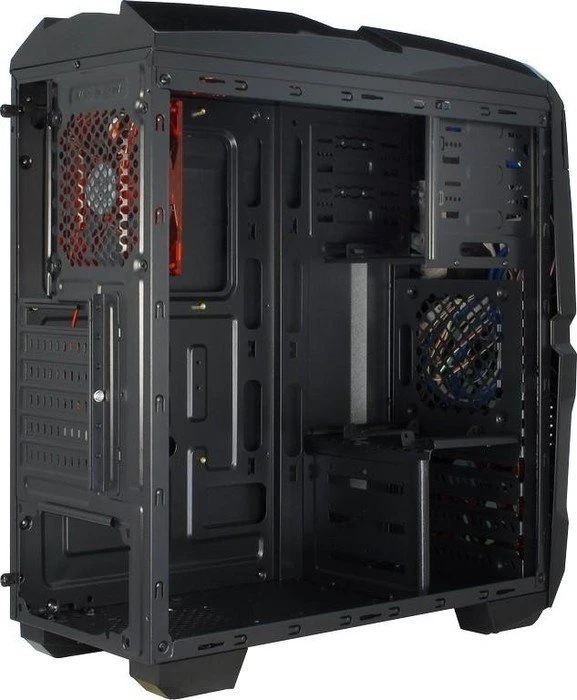 Inter-Tech Q2 Illuminator, Acrylfenster, Lüfter LED rot