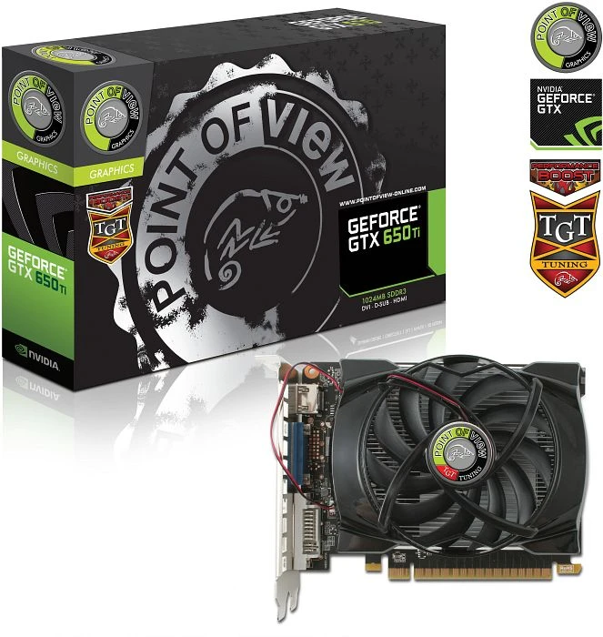 Point of View GeForce GTX 650 Ti Boost, 1GB GDDR5, VGA, DVI, HDMI