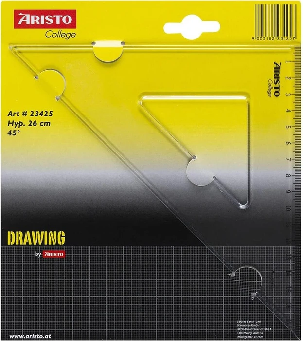 Aristo GEOCollege Zeichendreieck 18cm, transparent