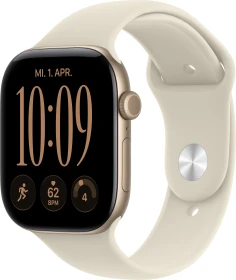Apple Watch Series 12 (GPS) 46mm Aluminium lichtgold mit Sportarmband M/L sand
