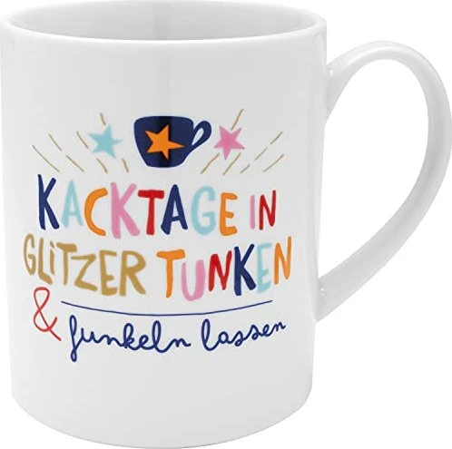 Sheepworld Kaffeebecher XL Kacktage in Glitzer tunken 600ml