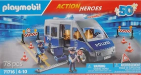 playmobil Action Heroes Polizeibus mit Strassensperre 50 Jahre