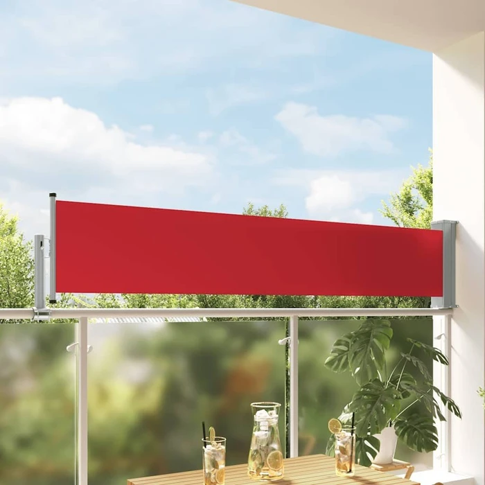 vidaXL Ausziehbare Seitenmarkise 300x60cm rot