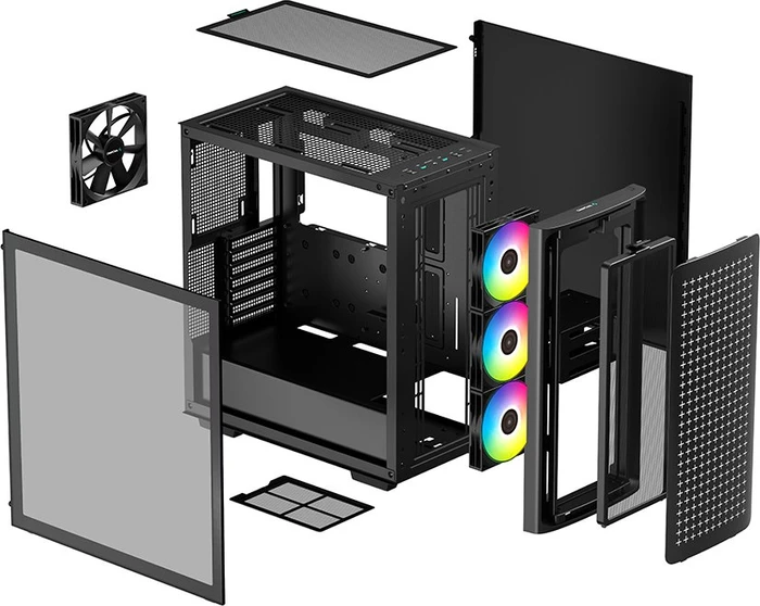DeepCool CK560, schwarz, Glasfenster