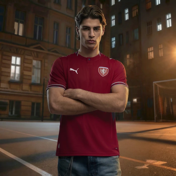 Puma FIFA WM 2026 Tschechien Heimtrikot kurzarm dark cherry/puma navy (Herren)