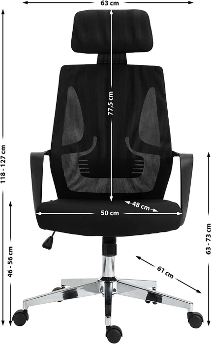 CLP Kanab Ergonomic Bürostuhl, schwarz