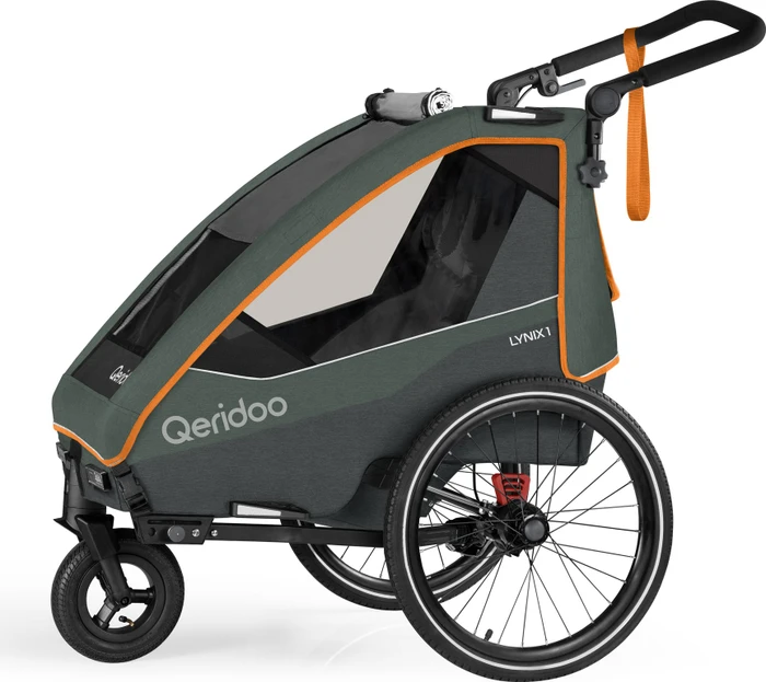 Qeridoo Lynix 1 Fahrradanhänger forest green (Modell 2024)