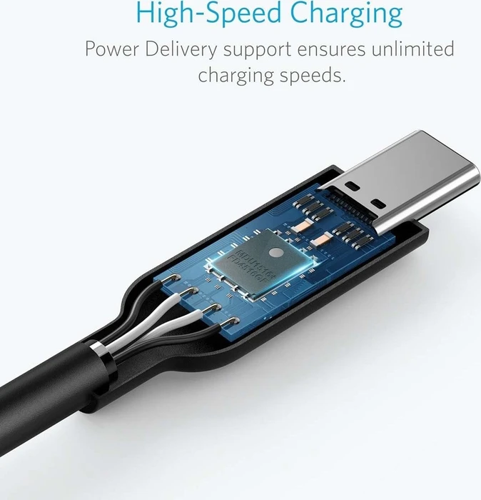 Anker USB-C Kabel, Powerline II, USB 3.1, 10Gb/s, USB-C 3.1 [Stecker] auf USB-C 3.1 [Stecker], schwarz, 0.9m