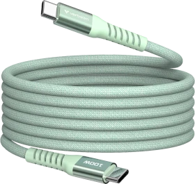 Verbatim Sync & Charge Magnetisches USB-C Kabel, USB 2.0, 480Mb/s, 100W PD 3.0/QC 3.0, USB-C Stecker auf USB-C Stecker, grün, 1.2m (31855)