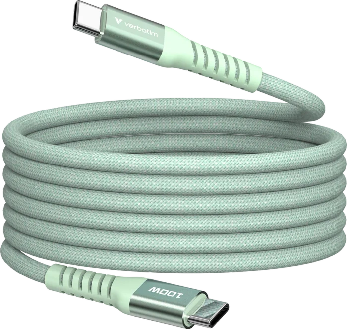Verbatim Sync & Charge Magnetisches USB-C Kabel, USB 2.0, 480Mb/s, 100W PD 3.0/QC 3.0, USB-C Stecker auf USB-C Stecker