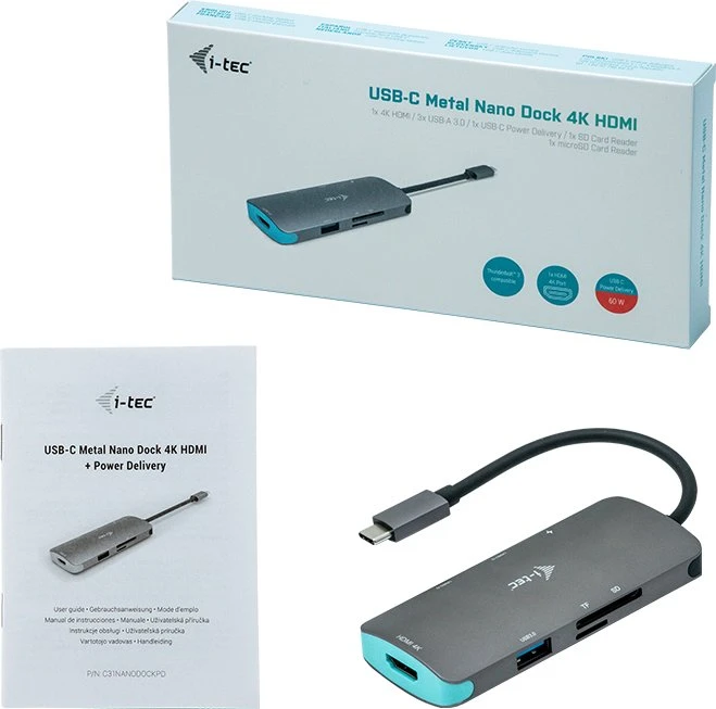i-tec USB-C Metal Nano Dock 4K HDMI + Power Delivery, USB-C 3.0 [Stecker]