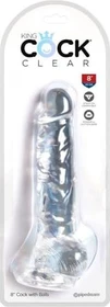 Pipedream King Cock 8" Cock with Balls clear