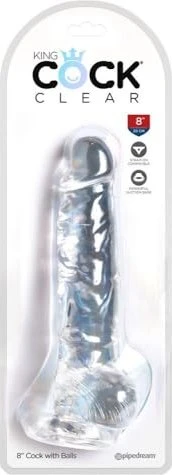 Pipedream King Cock 8" Cock with Balls clear