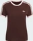 adidas 3-Streifen Slim T-Shirt kurzarm aurora coffee/sandy pink (Damen) Vorschaubild