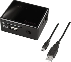 Hama Wi-Fi Single-Slot-Cardreader, 2.4GHz WLAN, USB 2.0 Mini-B [Buchse] (00114978)
