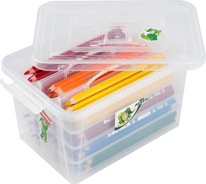 Jolly X-BIG Grundfarben hell Buntstift sortiert, Kunststoffbox, 96er-Set