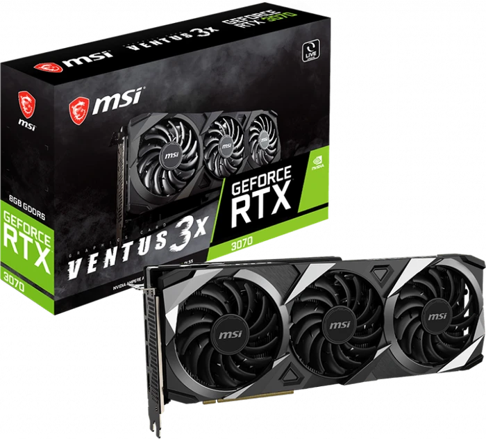 MSI GeForce RTX 3070 Ventus 3X 8G LHR, 8GB GDDR6, HDMI, 3x DP