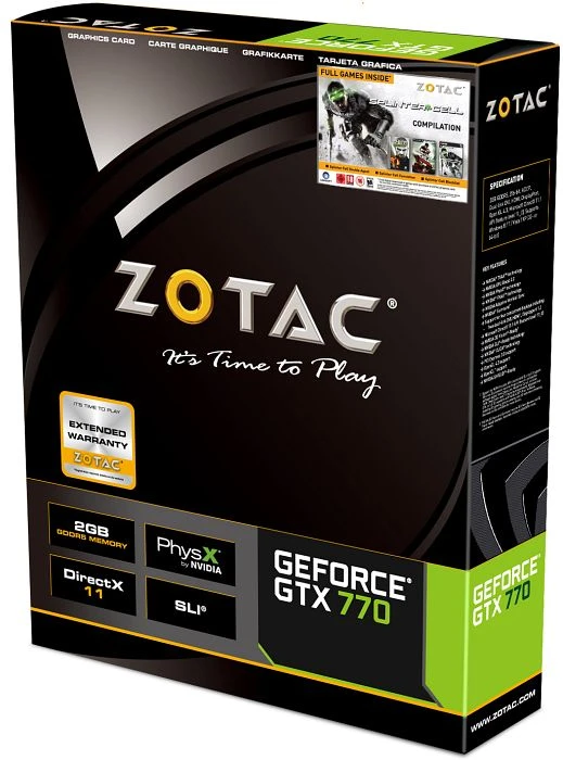 Zotac GeForce GTX 770, 2GB GDDR5, 2x DVI, HDMI, DP