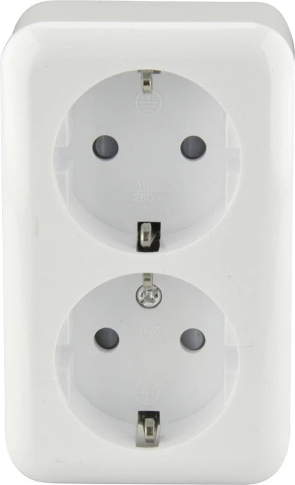 uniTEC STANDARD AP Schutzkontakt-Steckdose 2-fach, weiß