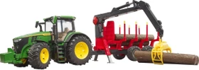 Bruder Profi-Serie John Deere 7R 350 mit Rückeanhänger und 4 Baumstämmen