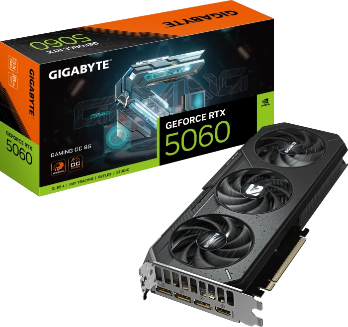 GIGABYTE GeForce RTX 5060 Gaming OC 8G, 8GB GDDR7, HDMI, 3x DP