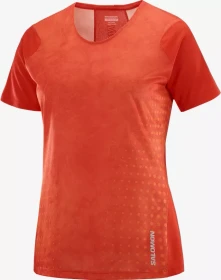 Salomon Sense Aero Laufshirt kurzarm fiery red/scarlet ibis (Damen)