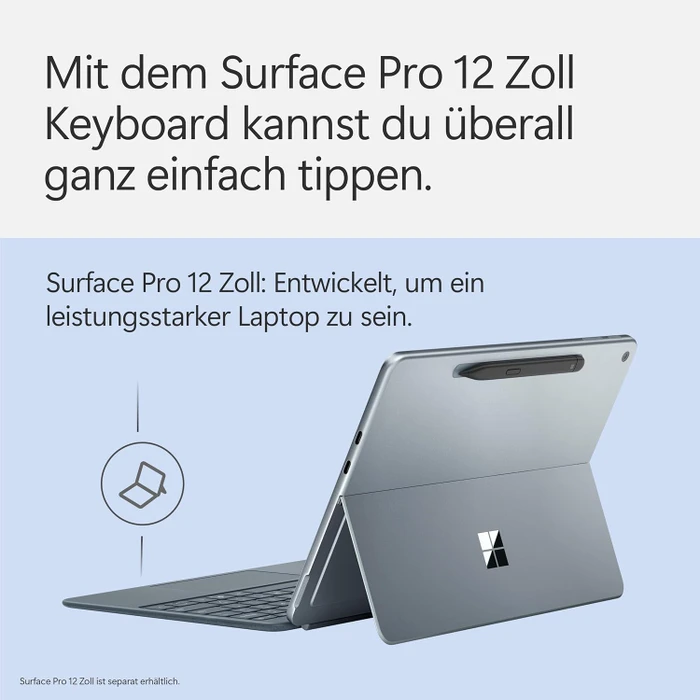 Microsoft Surface Pro 12" Keyboard mit Copilot-Taste, Ozean, DE